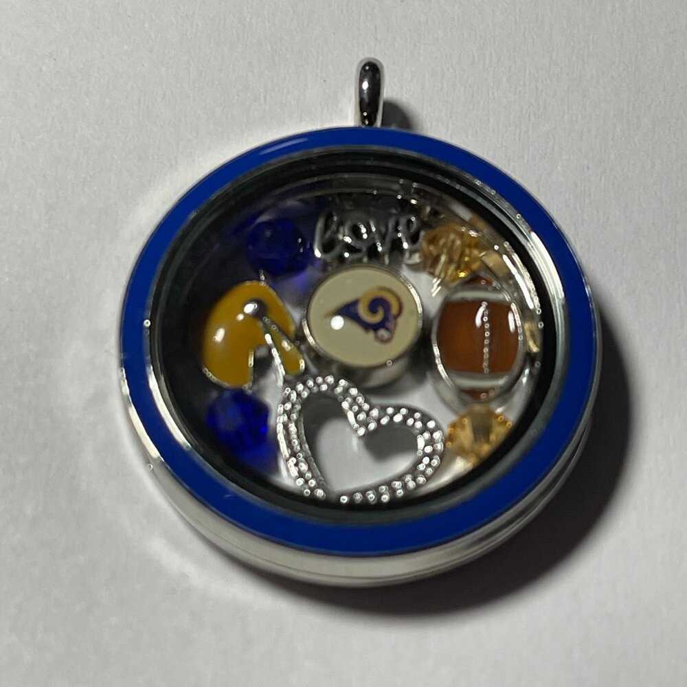 Los Angeles Rams NFL Memory Charm Locket w/ 22 IN chain NEW
